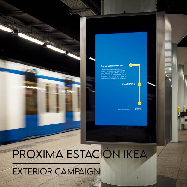 Exterior graphic campaign for the new IKEA shop in Madrid.